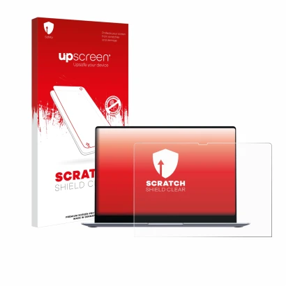 Parte frontale di una confezione del prodotto con il logo del marchio upscreen. Accanto è raffigurato il dispositivo Samsung G