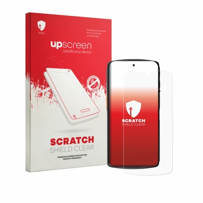 Parte frontale di una confezione del prodotto con il logo del marchio upscreen. Accanto è raffigurato il dispositivo Urovo DT6
