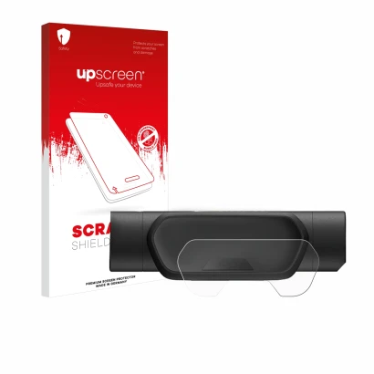 Parte frontale di una confezione del prodotto con il logo del marchio upscreen. Accanto è raffigurato il dispositivo Segway Ni