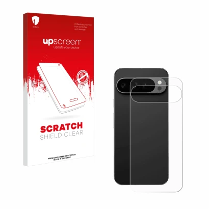 Parte frontale di una confezione del prodotto con il logo del marchio upscreen. Accanto è raffigurato il dispositivo Google Pi