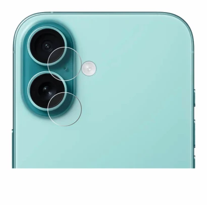 Immagine del dispositivo Apple iPhone 16 Plus (SOLO Fotocamera) con un'ampia varietà di protezioni per lo schermo.