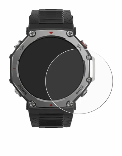 Immagine del dispositivo Huami Amazfit T-Rex 3 con un'ampia varietà di protezioni per lo schermo.