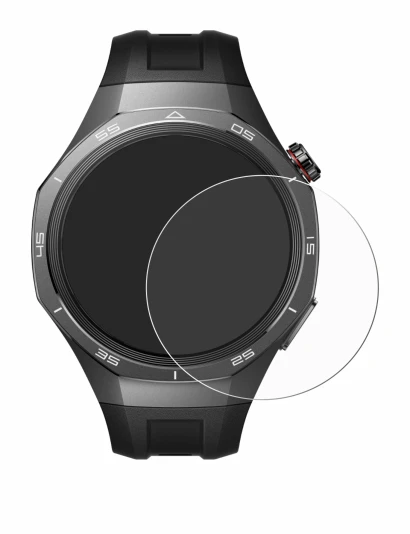 Immagine del dispositivo Huawei Watch GT 5 Pro (46 mm) con un'ampia varietà di protezioni per lo schermo.