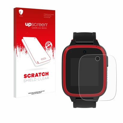 Parte frontale di una confezione del prodotto con il logo del marchio upscreen. Accanto è raffigurato il dispositivo Xplora Le