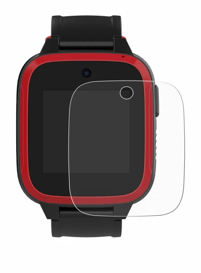 Immagine del dispositivo Xplora Let's Go con un'ampia varietà di protezioni per lo schermo.