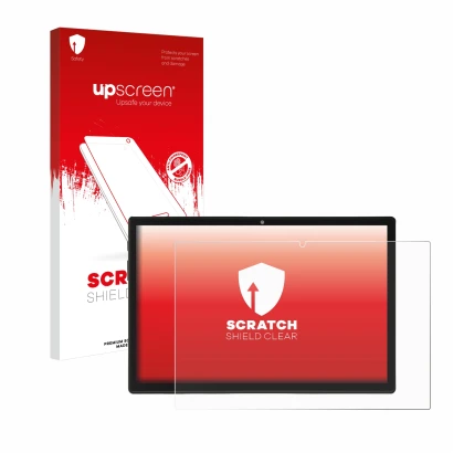 Parte frontale di una confezione del prodotto con il logo del marchio upscreen. Accanto è raffigurato il dispositivo Acepad A1