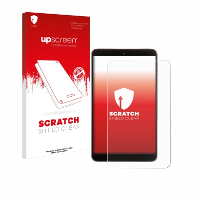Parte frontale di una confezione del prodotto con il logo del marchio upscreen. Accanto è raffigurato il dispositivo Nokia T10
