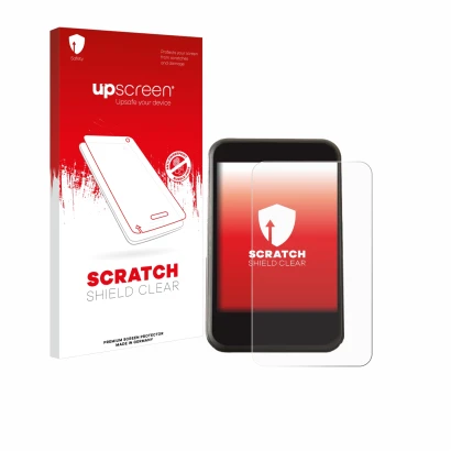 Parte frontale di una confezione del prodotto con il logo del marchio upscreen. Accanto è raffigurato il dispositivo Freesky Y