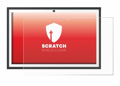 Immagine del dispositivo Echo Show 21 con un'ampia varietà di protezioni per lo schermo.