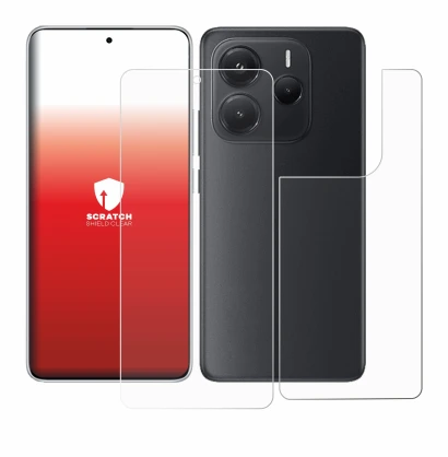 Immagine del dispositivo Xiaomi Redmi Note 14 (Fronte+Retro) con un'ampia varietà di protezioni per lo schermo.