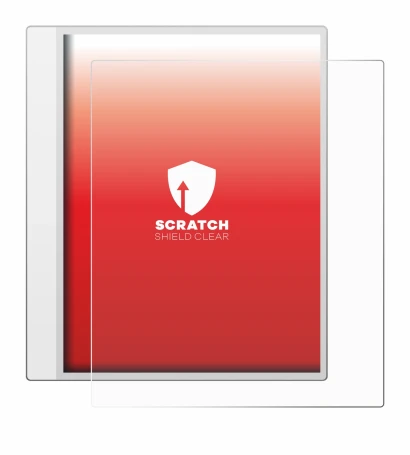 Immagine del dispositivo Boox Note Max con un'ampia varietà di protezioni per lo schermo.