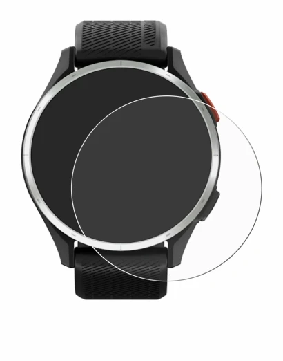 Immagine del dispositivo Garmin Approach S44 con un'ampia varietà di protezioni per lo schermo.