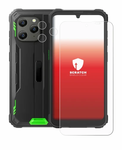 Immagine del dispositivo Blackview BV5300 Plus (Fronte+Fotocamera) con un'ampia varietà di protezioni per lo schermo.