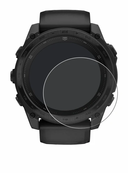 Immagine del dispositivo Garmin Tactix 8 AMOLED (51 mm) con un'ampia varietà di protezioni per lo schermo.