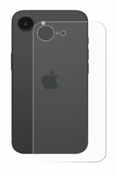 Immagine del dispositivo Apple iPhone 16e (Posteriore) con un'ampia varietà di protezioni per lo schermo.