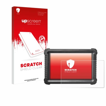 Parte frontale di una confezione del prodotto con il logo del marchio upscreen. Accanto è raffigurato il dispositivo iCarsoft