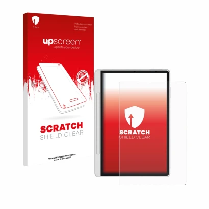 Parte frontale di una confezione del prodotto con il logo del marchio upscreen. Accanto è raffigurato il dispositivo XP-Pen Ma