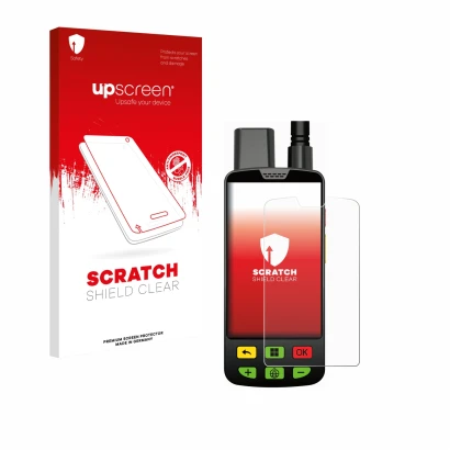 Parte frontale di una confezione del prodotto con il logo del marchio upscreen. Accanto è raffigurato il dispositivo Aduro Loc