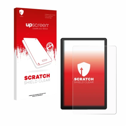 Parte frontale di una confezione del prodotto con il logo del marchio upscreen. Accanto è raffigurato il dispositivo Whitedeer