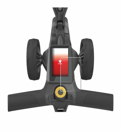 Immagine del dispositivo PowaKaddy CT10 con un'ampia varietà di protezioni per lo schermo.