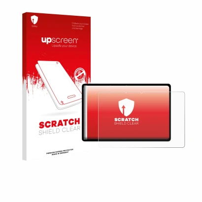 Parte frontale di una confezione del prodotto con il logo del marchio upscreen. Accanto è raffigurato il dispositivo Oppo Pad