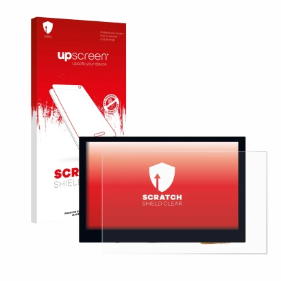Parte frontale di una confezione del prodotto con il logo del marchio upscreen. Accanto è raffigurato il dispositivo Waveshare