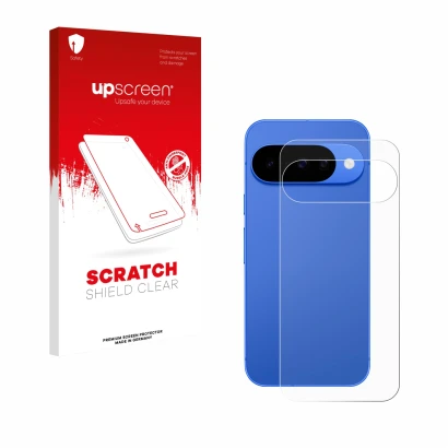 Parte frontale di una confezione del prodotto con il logo del marchio upscreen. Accanto è raffigurato il dispositivo Google Pi