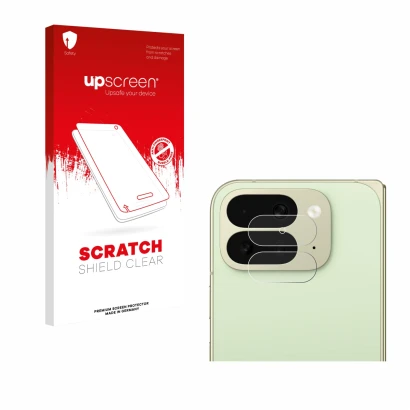 Parte frontale di una confezione del prodotto con il logo del marchio upscreen. Accanto è raffigurato il dispositivo Google Pi