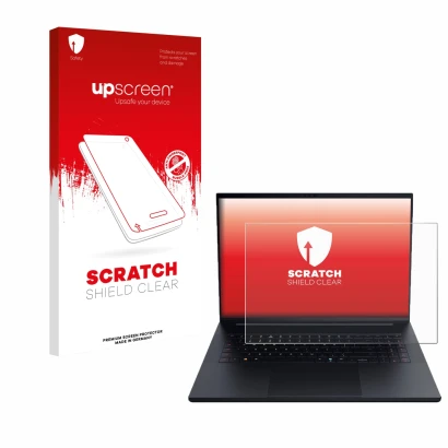 Parte frontale di una confezione del prodotto con il logo del marchio upscreen. Accanto è raffigurato il dispositivo Razer Bla