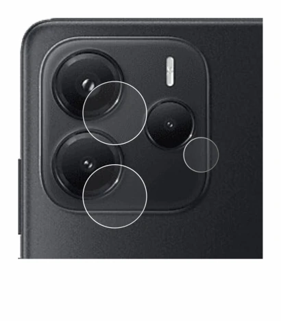 Immagine del dispositivo Xiaomi Redmi Note 14 4G (SOLO Fotocamera) con un'ampia varietà di protezioni per lo schermo.