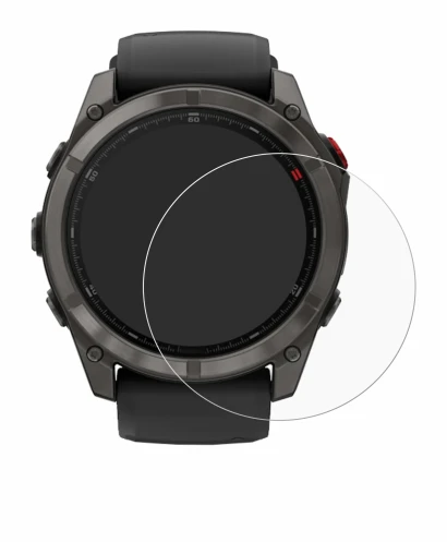 Immagine del dispositivo Garmin Fenix 8 Pro AMOLED (47 mm) con un'ampia varietà di protezioni per lo schermo.