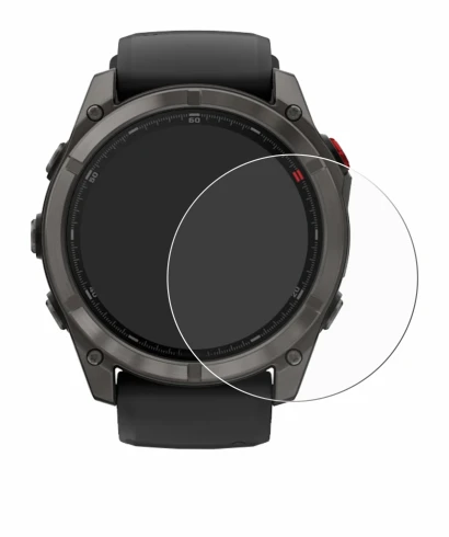 Immagine del dispositivo Garmin Fenix 8 Pro MicroLED (51 mm) con un'ampia varietà di protezioni per lo schermo.