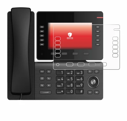 Immagine del dispositivo Snom D865 con un'ampia varietà di protezioni per lo schermo.