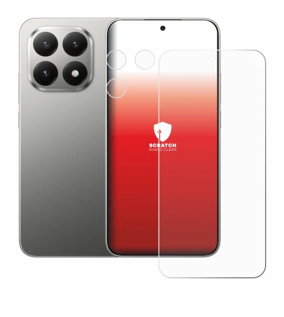 Immagine del dispositivo Xiaomi 15T (Fronte+Fotocamera) con un'ampia varietà di protezioni per lo schermo.