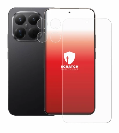 Immagine del dispositivo Xiaomi 15T Pro (Fronte+Fotocamera) con un'ampia varietà di protezioni per lo schermo.