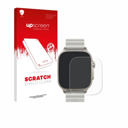 Parte frontale di una confezione del prodotto con il logo del marchio upscreen. Accanto è raffigurato il dispositivo realme Wa