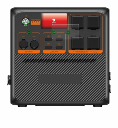 Immagine del dispositivo Bluetti AC240P con un'ampia varietà di protezioni per lo schermo.