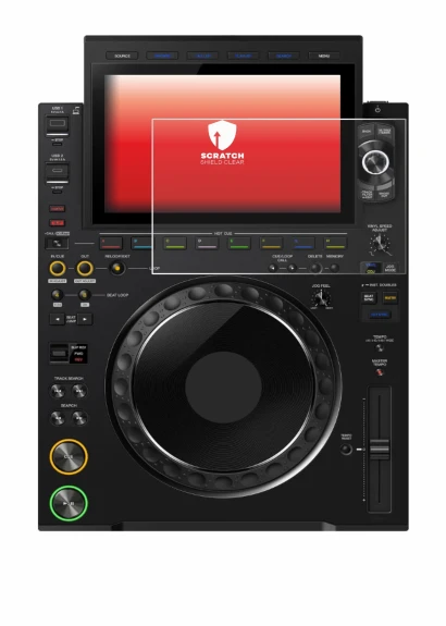 Immagine del dispositivo Pioneer CDJ 3000X con un'ampia varietà di protezioni per lo schermo.