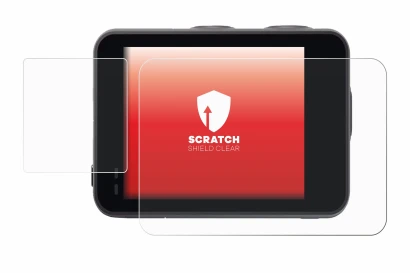 Immagine del dispositivo Akaso Brave 7 con un'ampia varietà di protezioni per lo schermo.