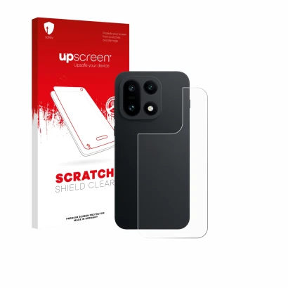 Parte frontale di una confezione del prodotto con il logo del marchio upscreen. Accanto è raffigurato il dispositivo OnePlus 1