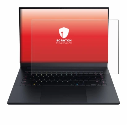 Immagine del dispositivo Razer Blade 16 2025 con un'ampia varietà di protezioni per lo schermo.