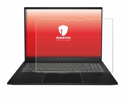 Immagine del dispositivo MSI Summit A16 AI+ con un'ampia varietà di protezioni per lo schermo.