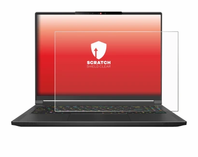 Immagine del dispositivo MSI Stealth A16 AI+ con un'ampia varietà di protezioni per lo schermo.