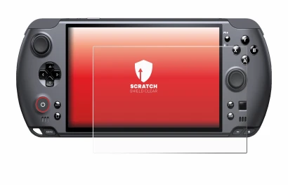 Immagine del dispositivo GPD Win 5 con un'ampia varietà di protezioni per lo schermo.