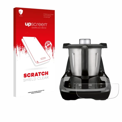 Parte frontale di una confezione del prodotto con il logo del marchio upscreen. Accanto è raffigurato il dispositivo SilverCre