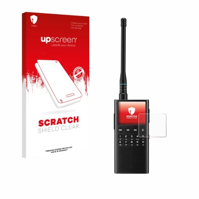 Parte frontale di una confezione del prodotto con il logo del marchio upscreen. Accanto è raffigurato il dispositivo Choyong W