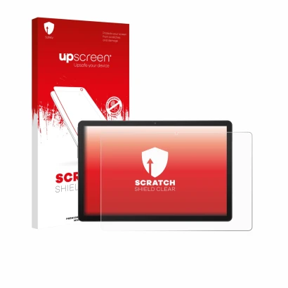 Parte frontale di una confezione del prodotto con il logo del marchio upscreen. Accanto è raffigurato il dispositivo Sunmi CPa