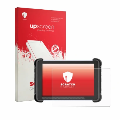 Parte frontale di una confezione del prodotto con il logo del marchio upscreen. Accanto è raffigurato il dispositivo MUCAR 892