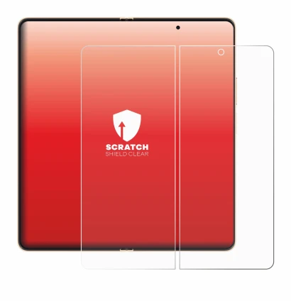 Immagine del dispositivo Honor Magic V6 (Display interno) con un'ampia varietà di protezioni per lo schermo.