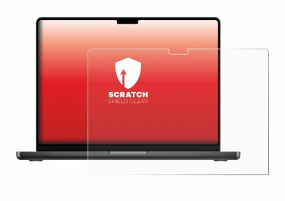 Immagine del dispositivo Apple MacBook Pro 16" M5 2026 con un'ampia varietà di protezioni per lo schermo.